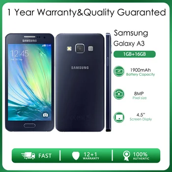 Originalus, Atrakinta Samsung Galaxy A3 A300F 4G Quad-core, 1GB RAM, 16GB ROM 8MP 4.5