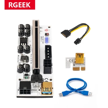 RGEEK 010 PCI-E Riser Card 010S 010X 009S 60CM USB 3.0 Kabelį, PCI Express 1X iki 16X Extender PCIe Adapteris, skirtas GPU Grafikos Plokštę Nuotrauka